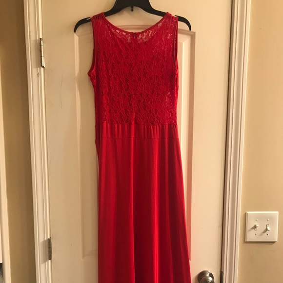 Floor length Red Gown - Picture 2 of 2